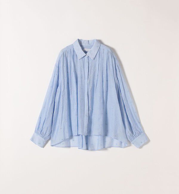 SHIPS any「SHIPS any:〈手洗い可能〉シアー ドット レギュラーカラー ギャザー シャツ」|シャツ・ブラウス|
