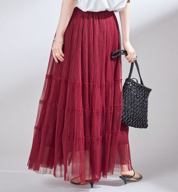 SHIPS for women「〈手洗い可能〉チュール プリーツ ティアード スカート」|スカート|