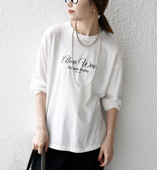 SHIPS any「【SHIPS any別注】MONMIMI:〈洗濯機可能〉ロゴ プリント ロンTEE 25AW」|Tシャツ・カットソー|