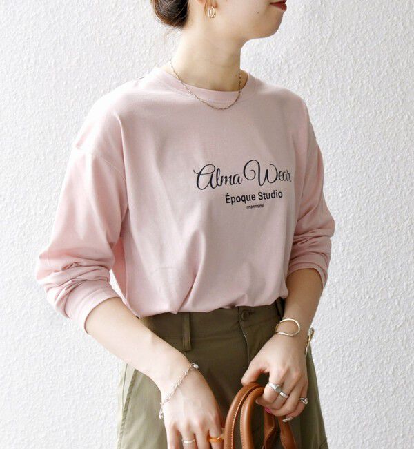 SHIPS any「【SHIPS any別注】MONMIMI:〈洗濯機可能〉ロゴ プリント ロンTEE 25AW」|Tシャツ・カットソー|