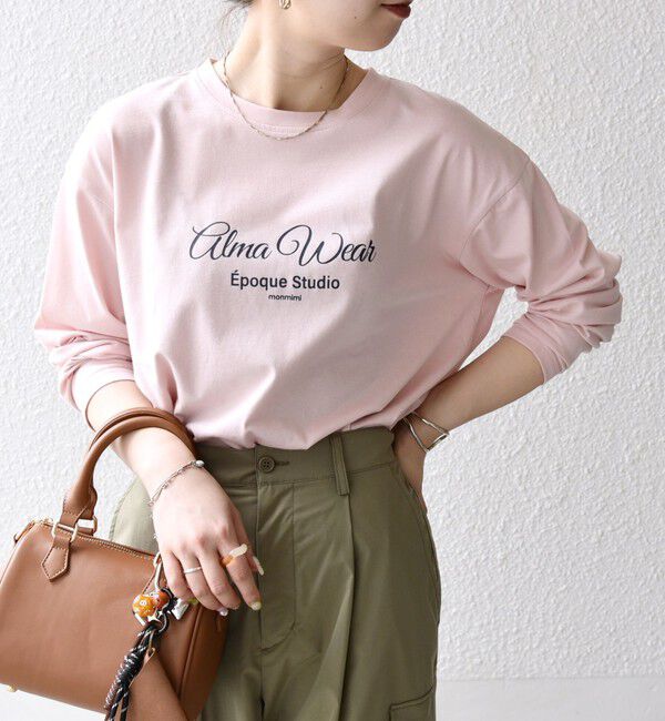 SHIPS any「【SHIPS any別注】MONMIMI:〈洗濯機可能〉ロゴ プリント ロンTEE 25AW」|Tシャツ・カットソー|