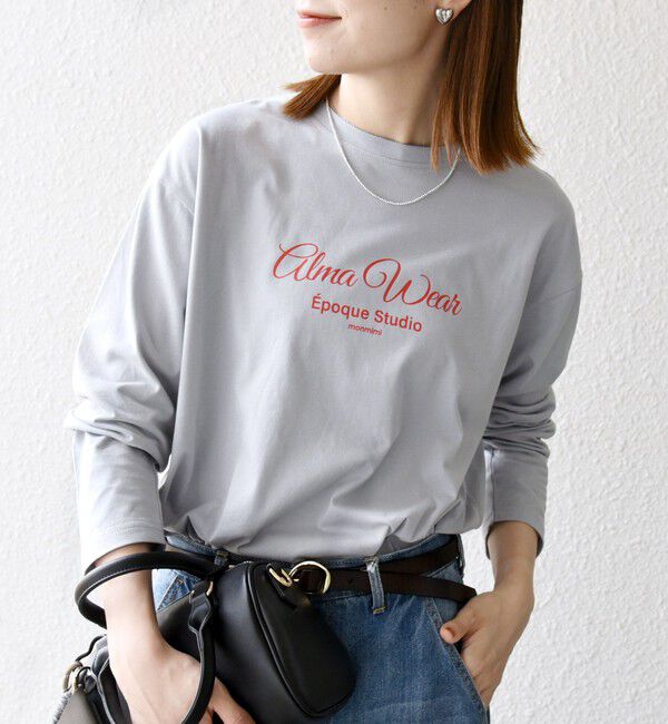 SHIPS any「【SHIPS any別注】MONMIMI:〈洗濯機可能〉ロゴ プリント ロンTEE 25AW」|Tシャツ・カットソー|ライトブルー