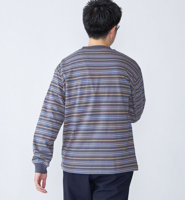 SHIPS「【SHIPS別注】AIRTOWNE: マルチ ボーダー ロングスリーブ Tシャツ」|Tシャツ・カットソー|