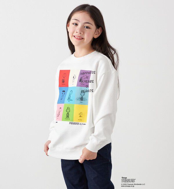 SHIPS any「SHIPS any: SNOOPY コラボ 75th ブロック グラフィック プリント スウェット <KIDS>」|スウェット・ジャージ|