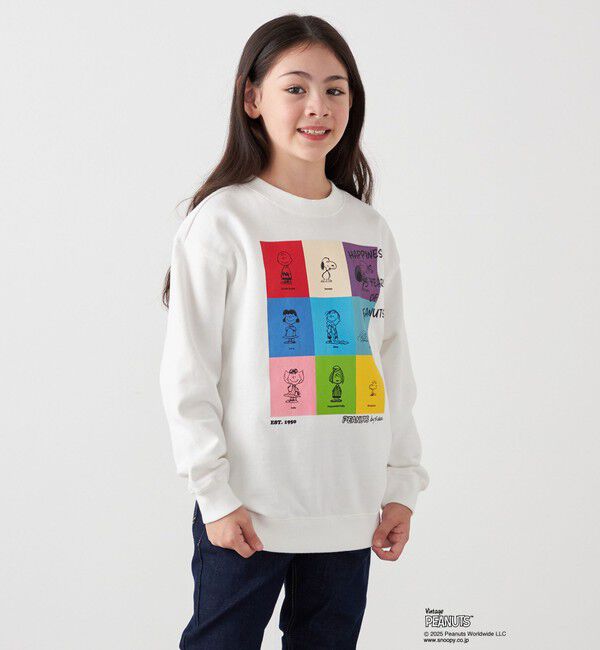 SHIPS any「SHIPS any: SNOOPY コラボ 75th ブロック グラフィック プリント スウェット <KIDS>」|スウェット・ジャージ|