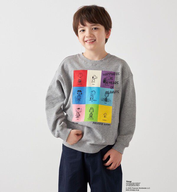 SHIPS any「SHIPS any: SNOOPY コラボ 75th ブロック グラフィック プリント スウェット <KIDS>」|スウェット・ジャージ|