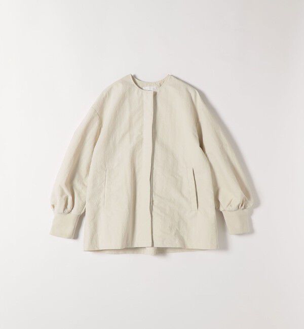 SHIPS any「SHIPS any:〈洗濯機可能〉ナイロン タスラン ノーカラー Aライン ブルゾン」|ブルゾン・スタジャン|