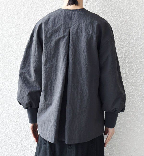 SHIPS any「SHIPS any:〈洗濯機可能〉ナイロン タスラン ノーカラー Aライン ブルゾン」|ブルゾン・スタジャン|