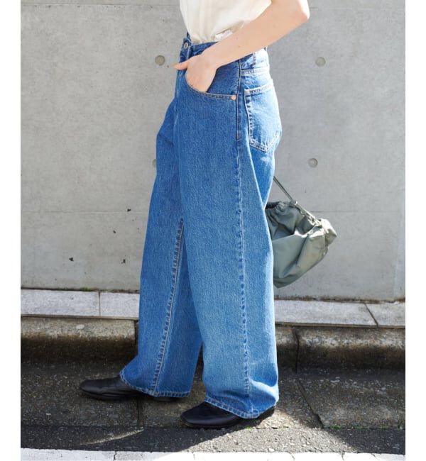 OUTDOOR PRODUCTS Usual Things「≪予約 追加≫ULTサマーデニムハイライズルーズ5PKT BLUE/NAVY」|デニム|