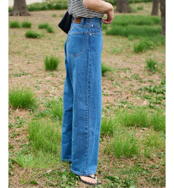 OUTDOOR PRODUCTS Usual Things「≪予約 追加≫ULTサマーデニムハイライズルーズ5PKT BLUE/NAVY」|デニム|