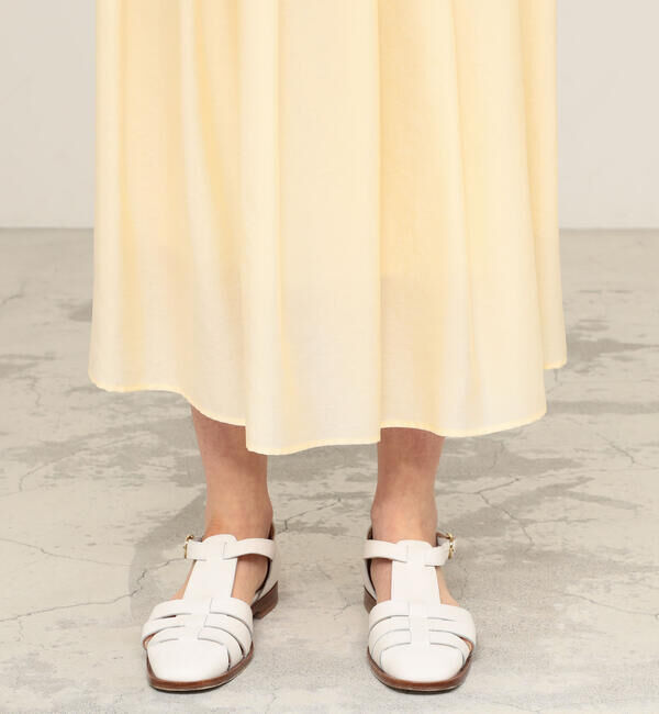 Ballsey「コットンドビーツイル タックプリーツロングスカート」|フレア|