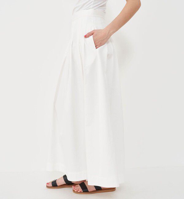 GALERIE VIE「ノンマーセラコットンギャバジン ランダムタックスカート」|フレア|