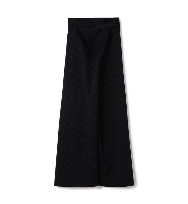 BACCA「ストライプギャバ ラップロングスカート」|スカート|68 ネイビー系