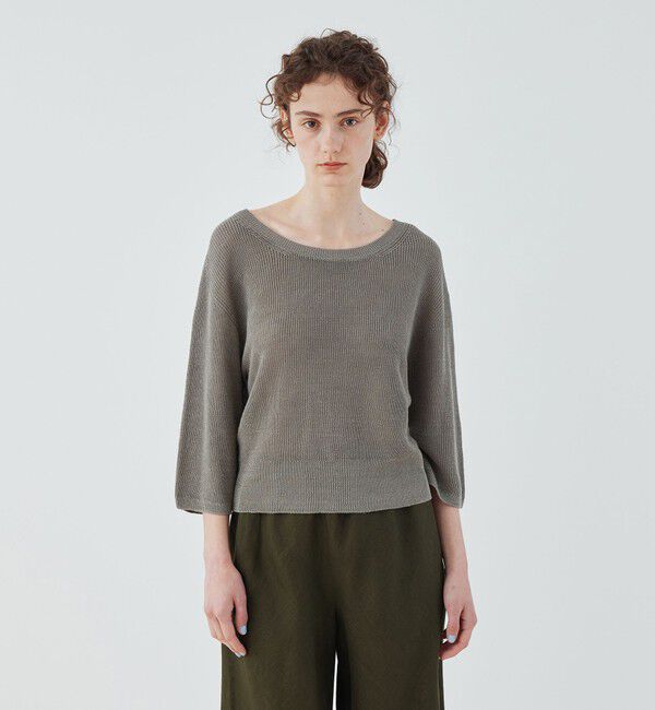 GALERIE VIE「 リネンハーフカーディガン クルーネックプルオーバー」|ニット・セーター|