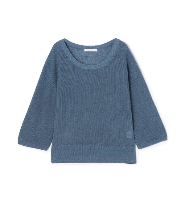 GALERIE VIE「 リネンハーフカーディガン クルーネックプルオーバー」|ニット・セーター|65 ブルー