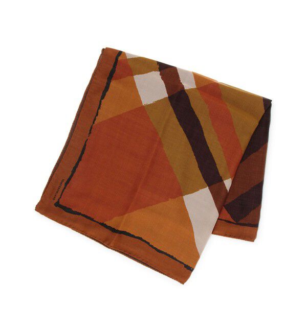 TOMORROWLAND GOODS「TOMORROWLAND ウール プリントスカーフ」|バンダナ・スカーフ|48 ブラウン系