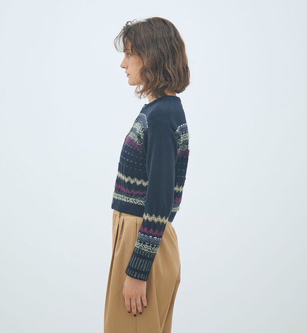 MACPHEE「フェアアイル クルーネックカーディガン」|カーディガン|