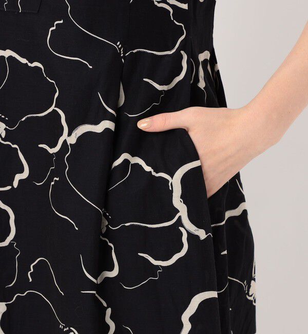 Ballsey「ドローイングフラワープリント スキッパーカラーワンピース」|ワンピース|