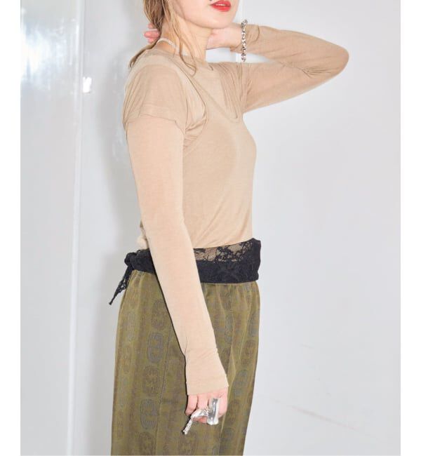  「ASHER SASKIA LONGSLEEVE MICRO V L266-J134：Tシャツ」|Tシャツ・カットソー|