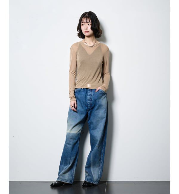  「ASHER SASKIA LONGSLEEVE MICRO V L266-J134：Tシャツ」|Tシャツ・カットソー|