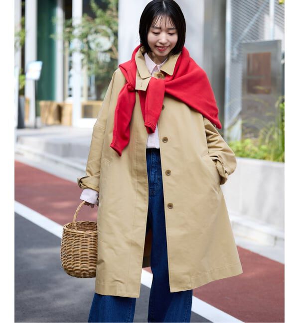 SLOBE IENA「《ネイビーのみWEB限定》ドルマンスリーブコート」|ステンカラーコート|