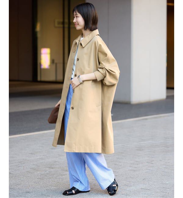 SLOBE IENA「《ネイビーのみWEB限定》ドルマンスリーブコート」|ステンカラーコート|