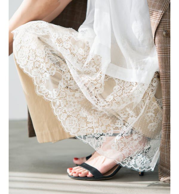 IENA「《追加2》Heriter/エリテ リバーレースキャミソール」|シャツ・ブラウス|ホワイト