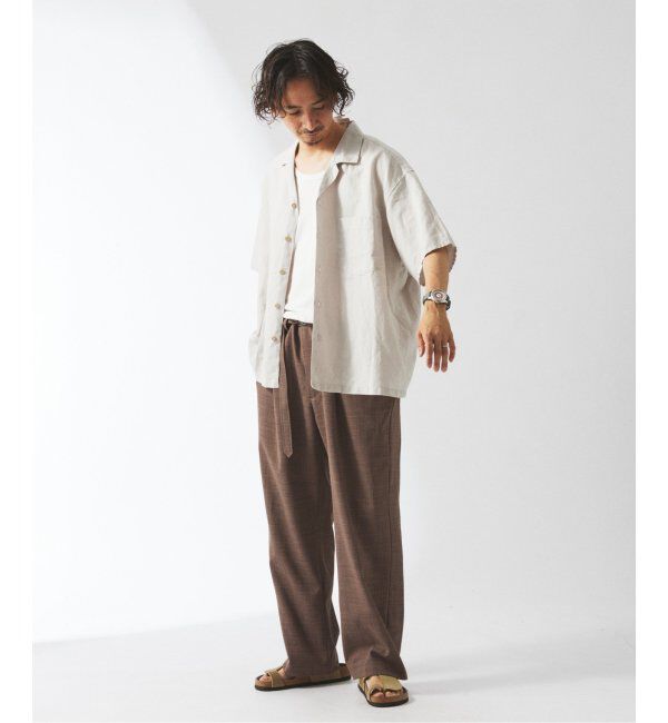 JOURNAL STANDARD relume「ヨーロピアンフラックス ガーメントダイ オープンカラーシャツ」|シャツ・ブラウス|