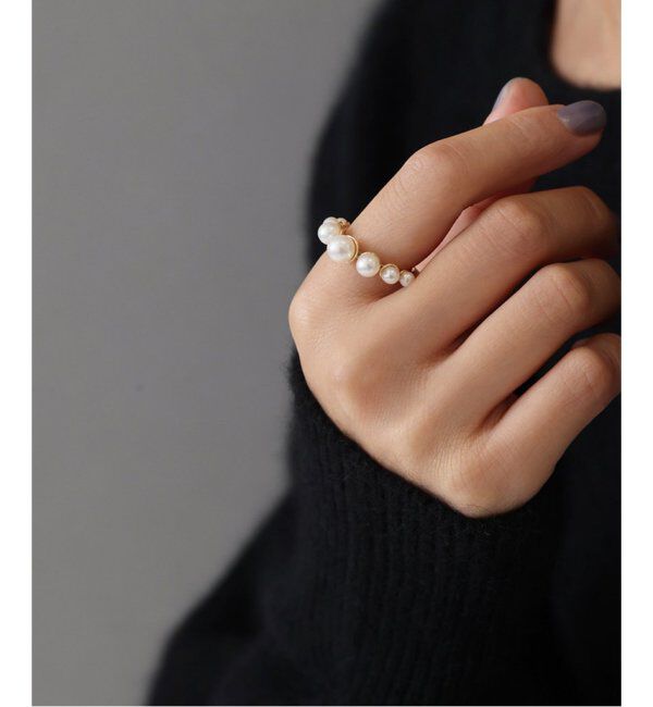 Lilas by Spick&Span「グラデーションパールリング K10」|リング|