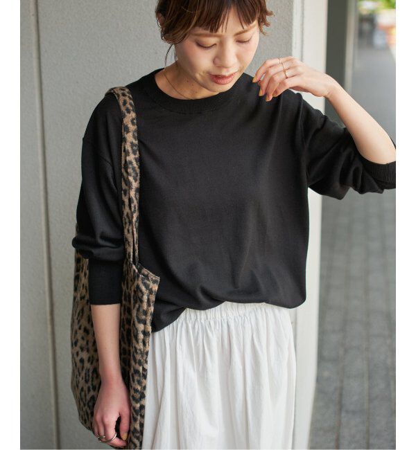 Spick and Span「《手洗い可 / 追加》18G クルーネックプルオーバー」|ニット・セーター|