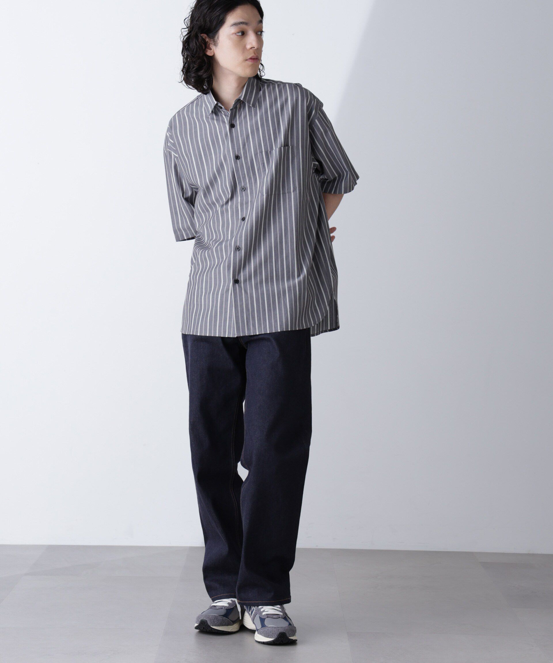 nano･universe「ストライプレギュラーシャツ 半袖」|シャツ・ブラウス|