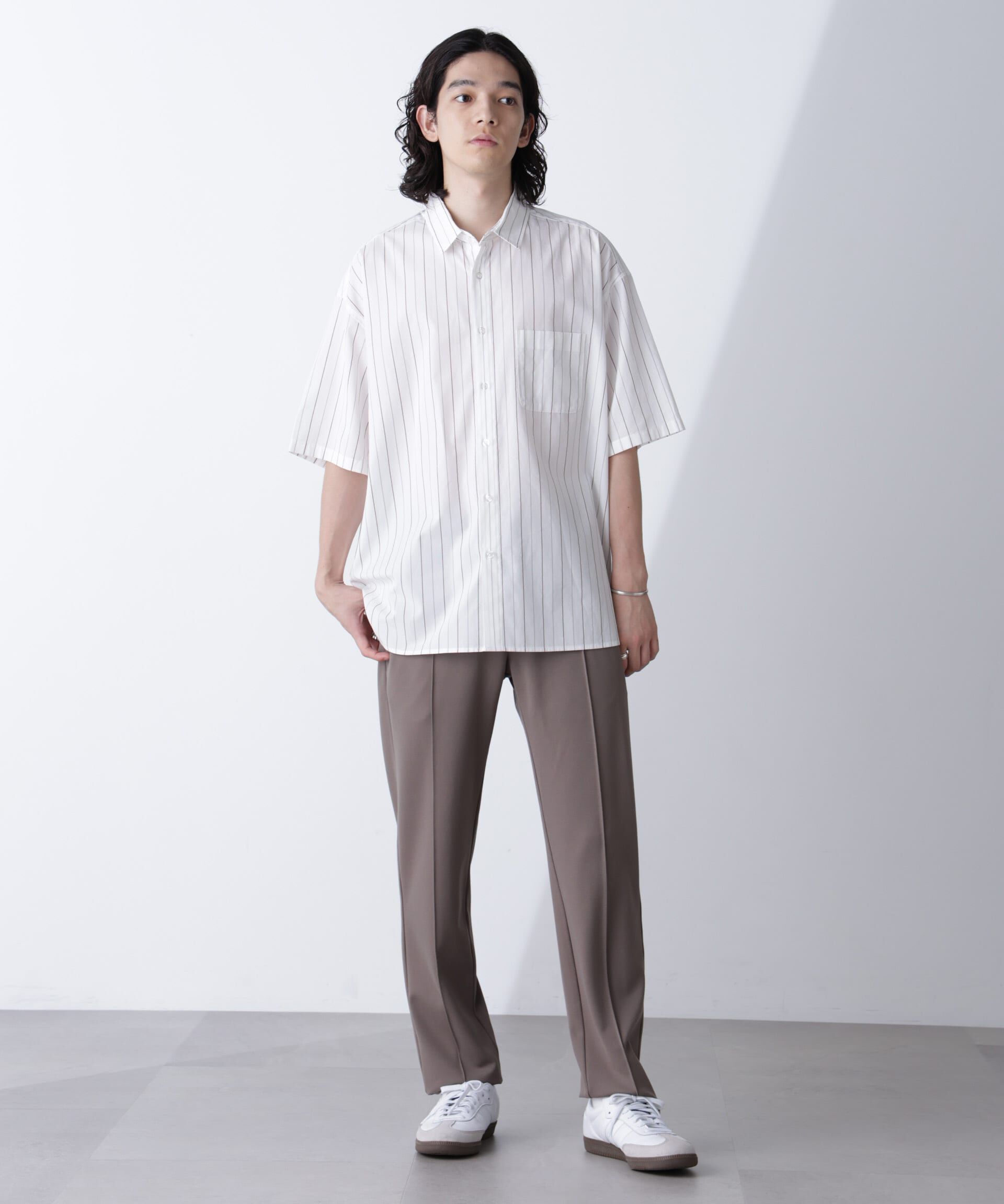 nano･universe「ストライプレギュラーシャツ 半袖」|シャツ・ブラウス|