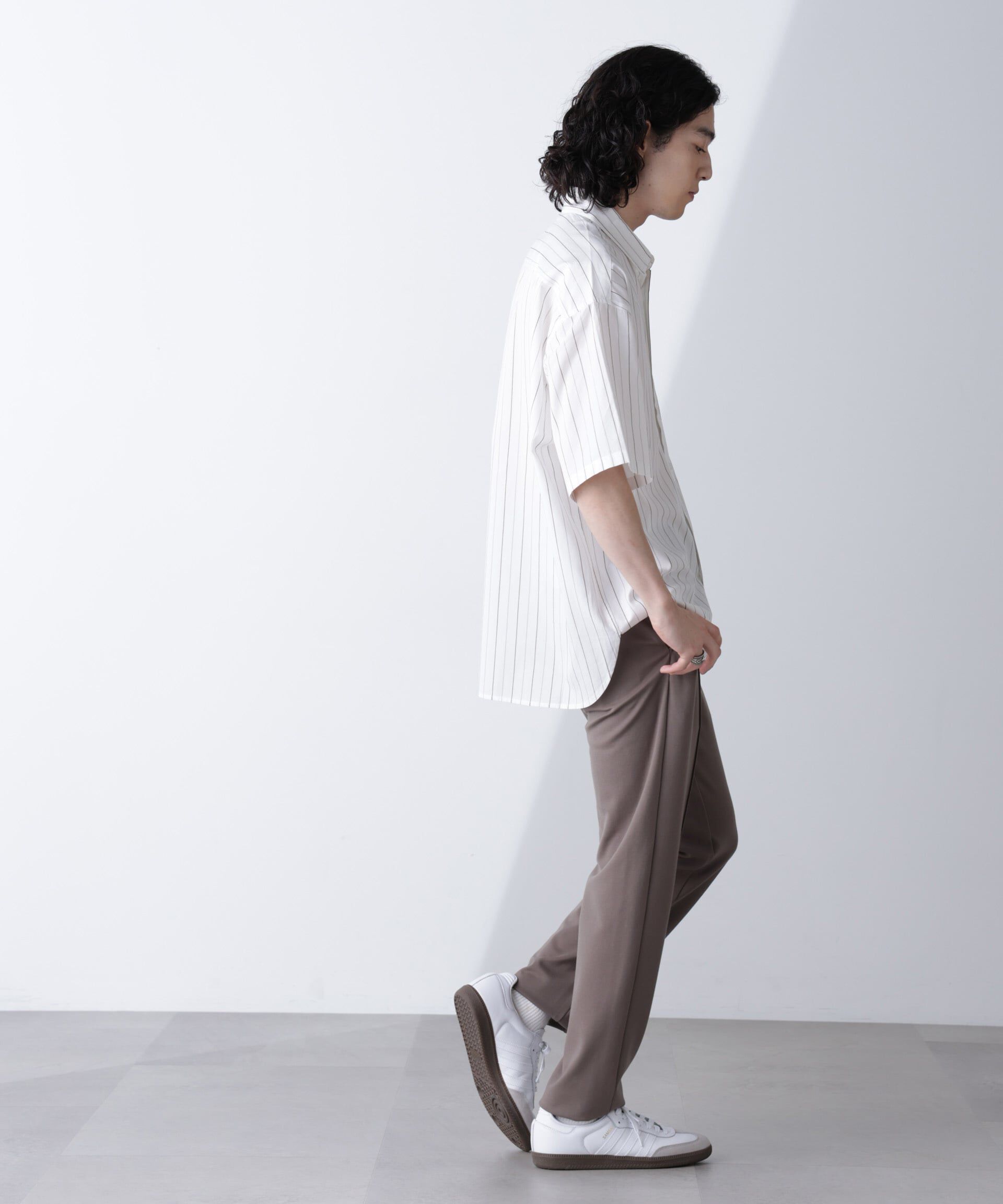 nano･universe「ストライプレギュラーシャツ 半袖」|シャツ・ブラウス|