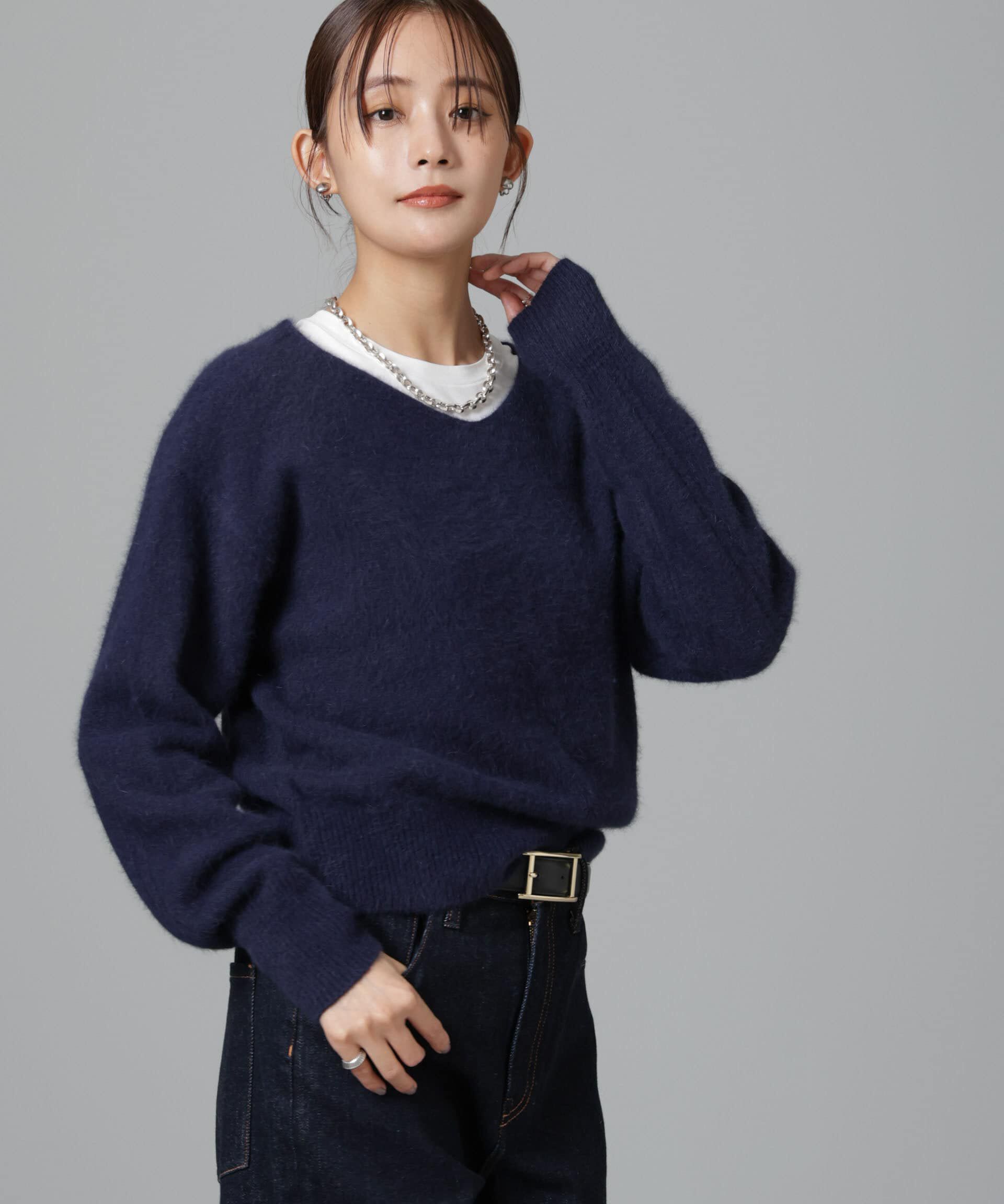 nano･universe「ウォッシャブルフォックスVネックプルオーバー」|ニット・セーター|