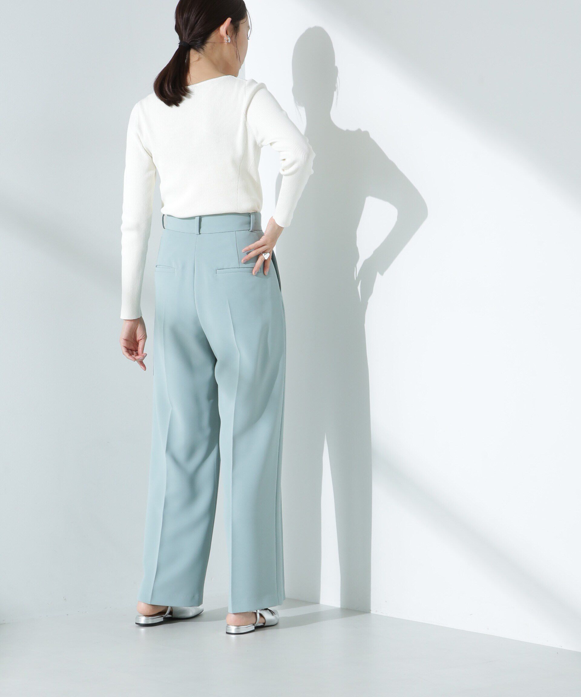 nano･universe「ウォッシャブルハイツイストボートネックリブニット」|ニット・セーター|