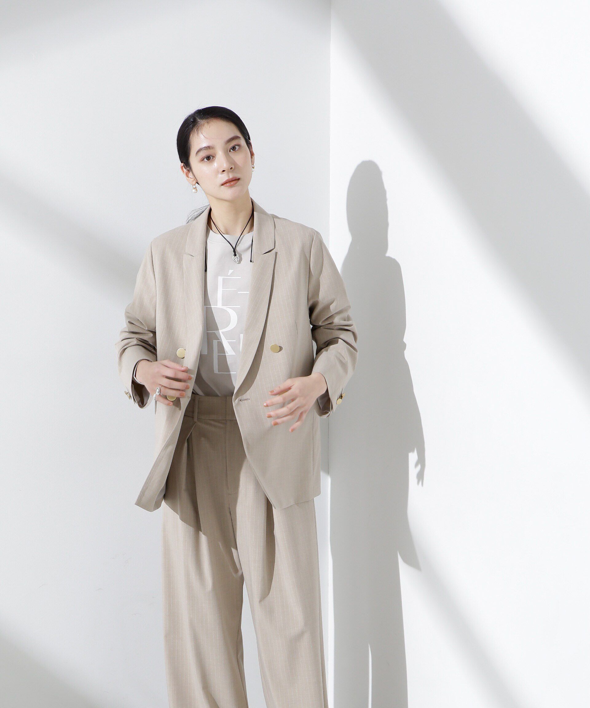 nano･universe「トロストレッチダブルジャケット(セットアップ可)」|テーラードジャケット|