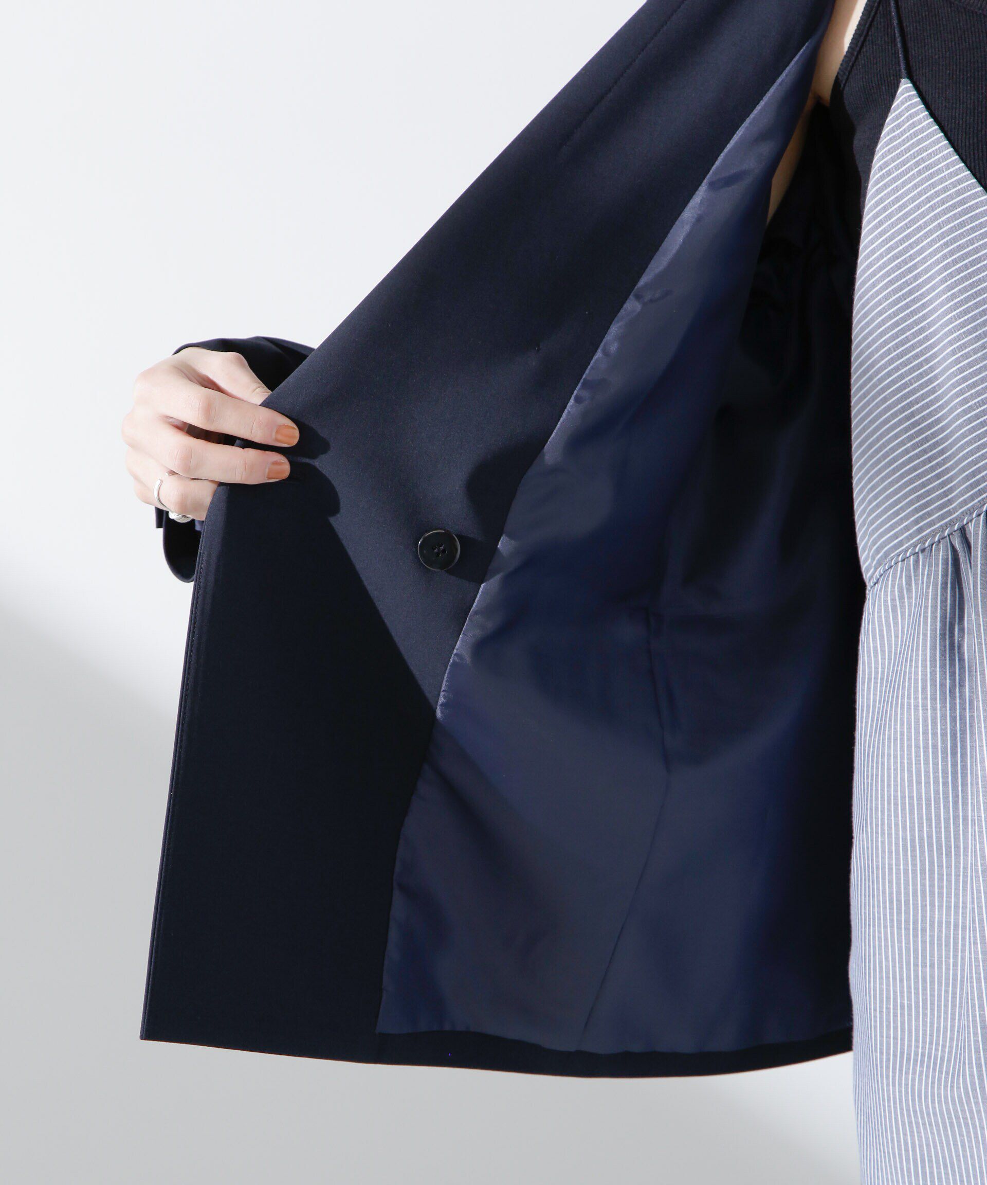 nano･universe「トロストレッチダブルジャケット(セットアップ可)」|テーラードジャケット|