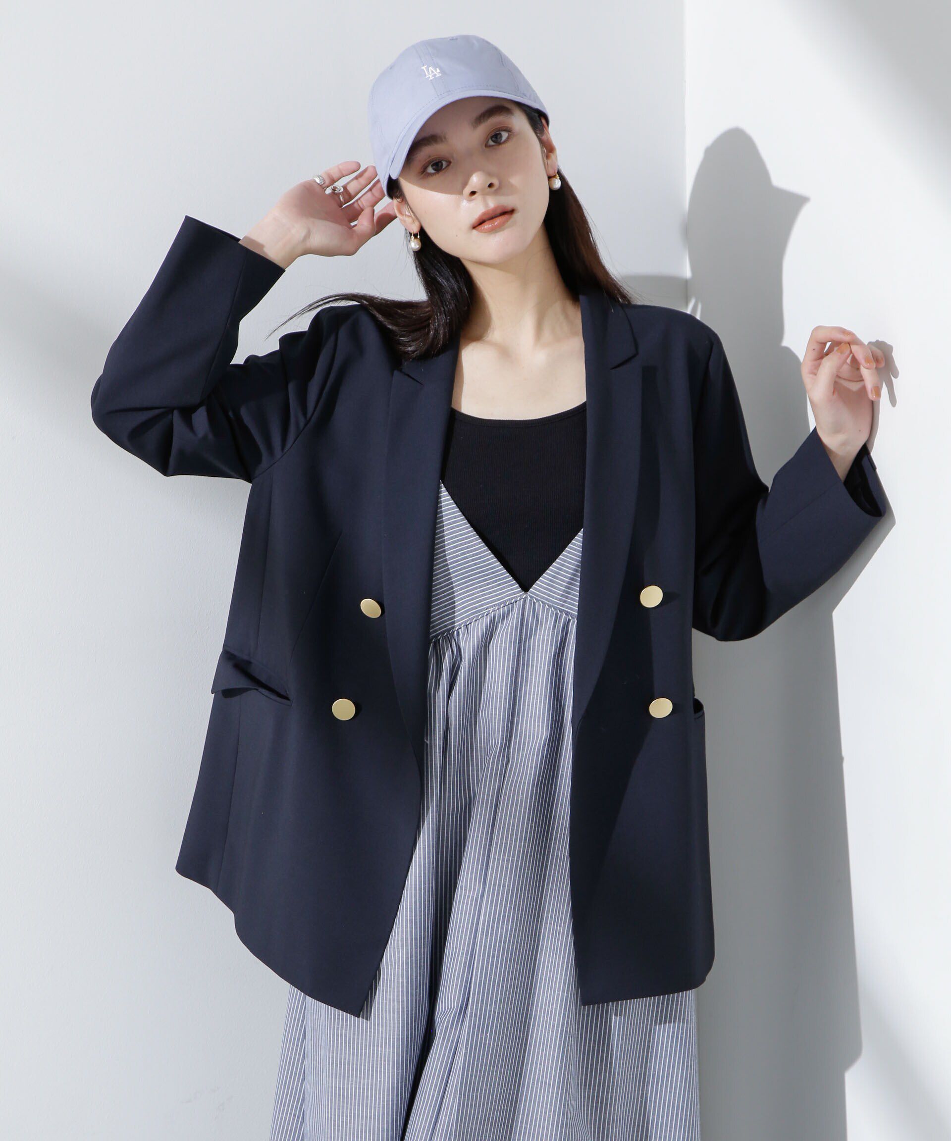 nano･universe「トロストレッチダブルジャケット(セットアップ可)」|テーラードジャケット|