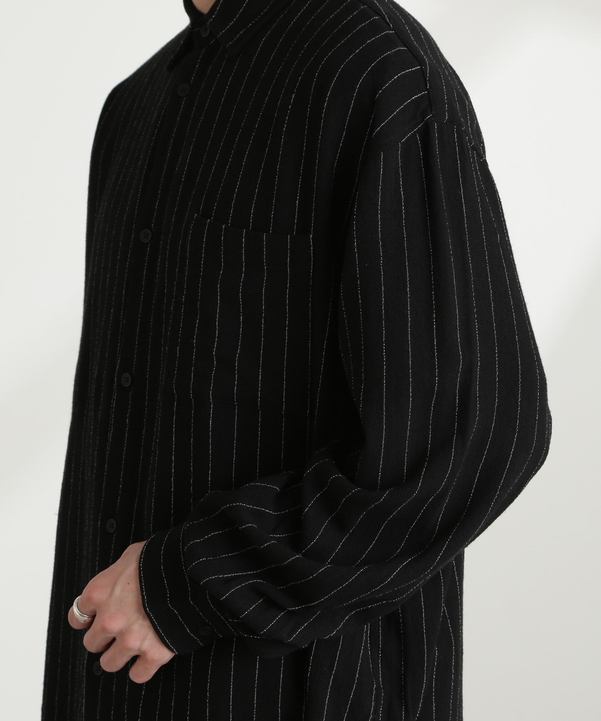 nano･universe「WEB限定/ピンストライプレギュラーカラーシャツ 長袖」|シャツ・ブラウス|