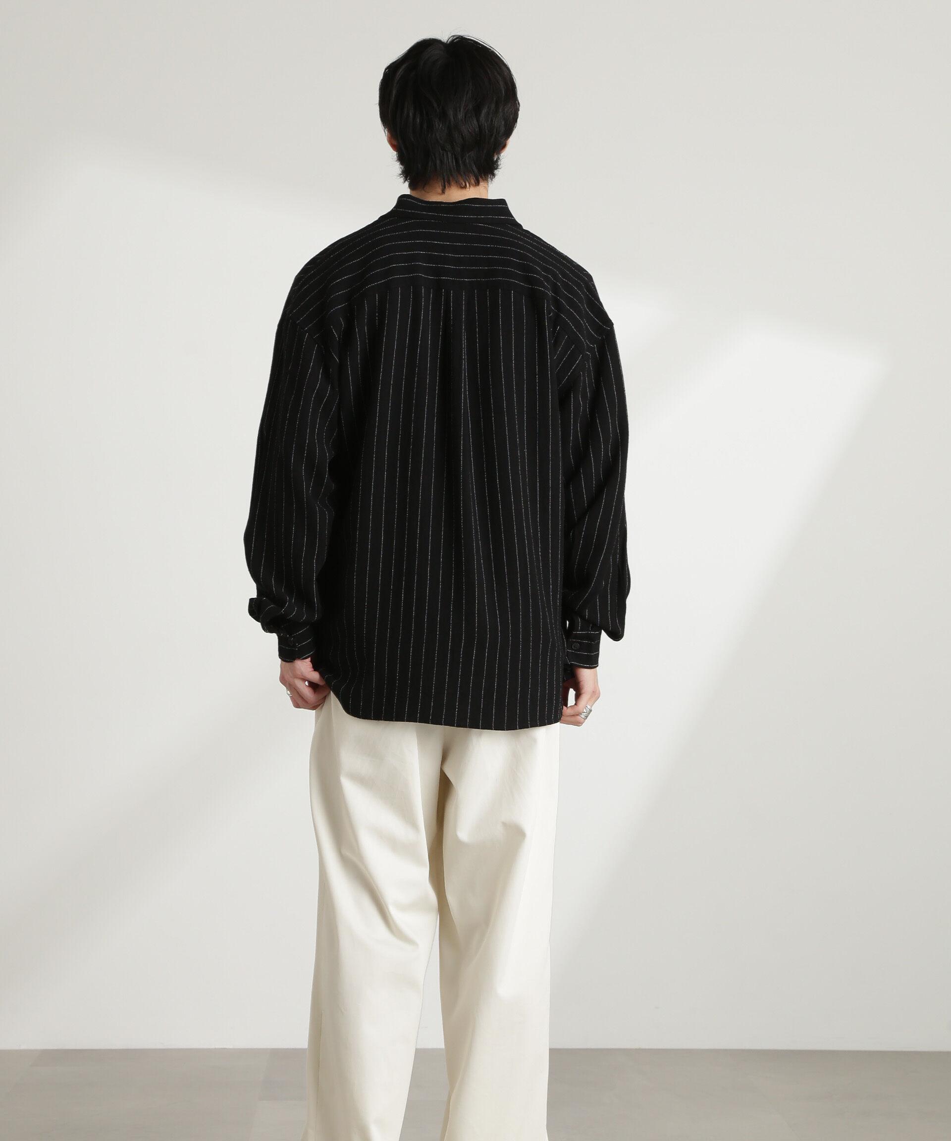 nano･universe「WEB限定/ピンストライプレギュラーカラーシャツ 長袖」|シャツ・ブラウス|