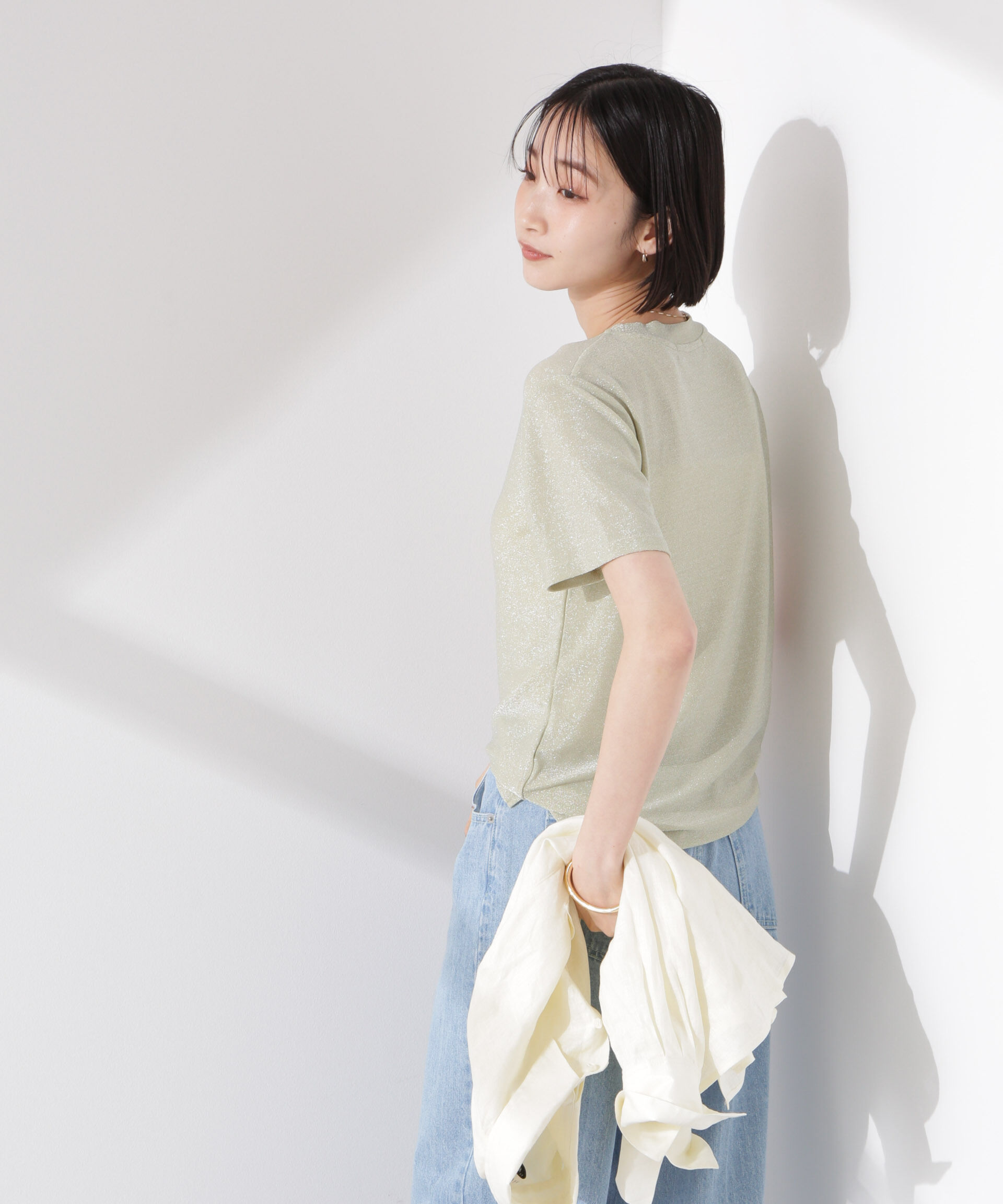 nano･universe「ラメカットクルーネックＴシャツ」|Tシャツ・カットソー|