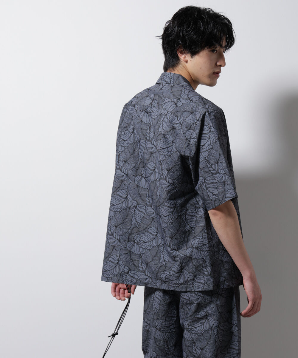 nano･universe「ボタニカルパターンサッカーシャツ 半袖(セットアップ可)」|シャツ・ブラウス|