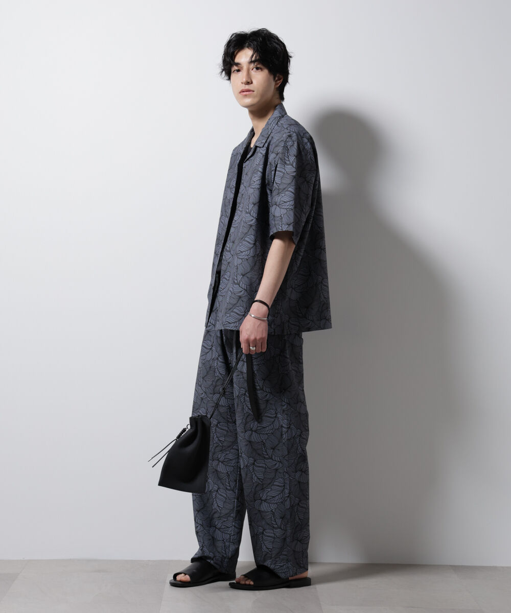 nano･universe「ボタニカルパターンサッカーシャツ 半袖(セットアップ可)」|シャツ・ブラウス|