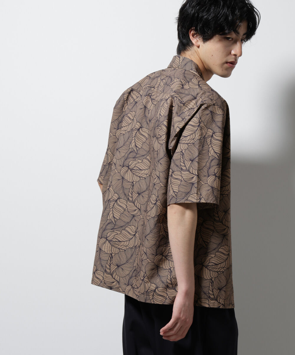 nano･universe「ボタニカルパターンサッカーシャツ 半袖(セットアップ可)」|シャツ・ブラウス|