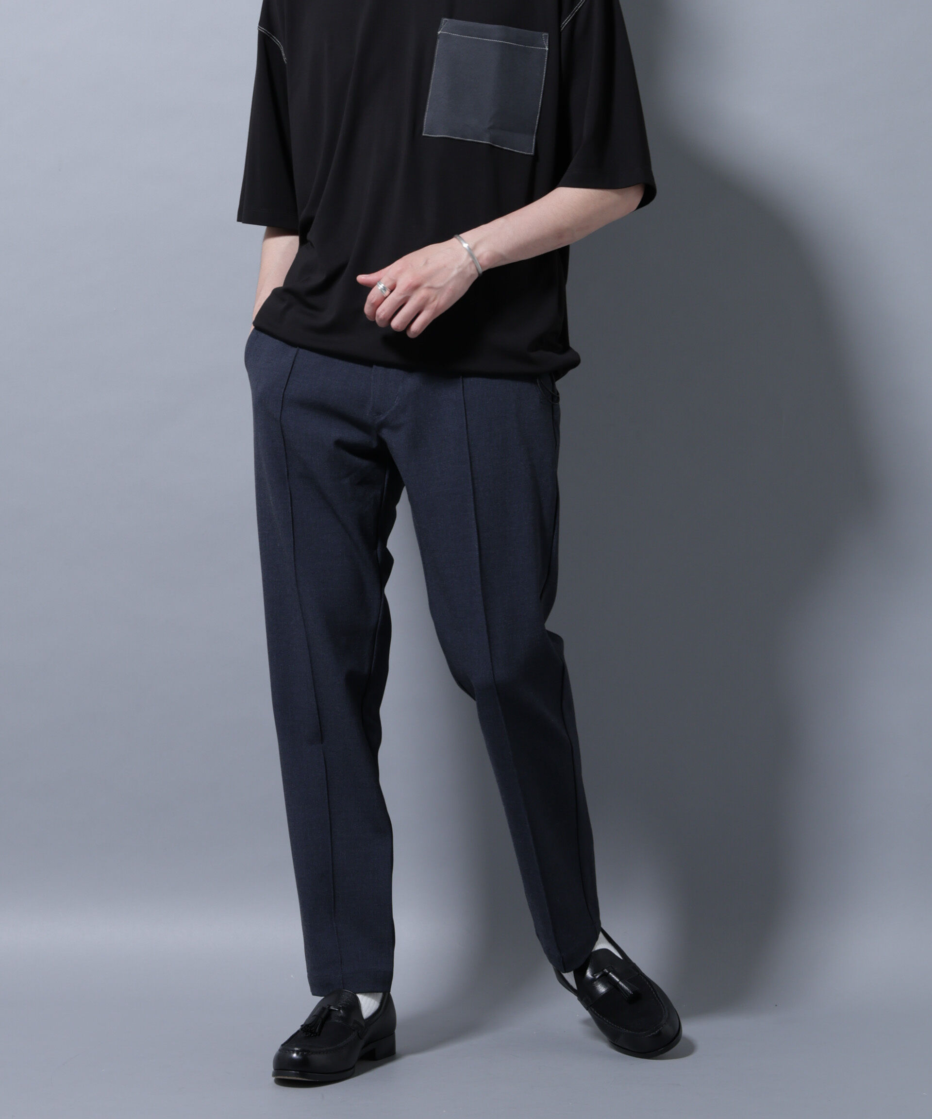 nano･universe「サイドリブストレッチイージーパンツ」|チノ|