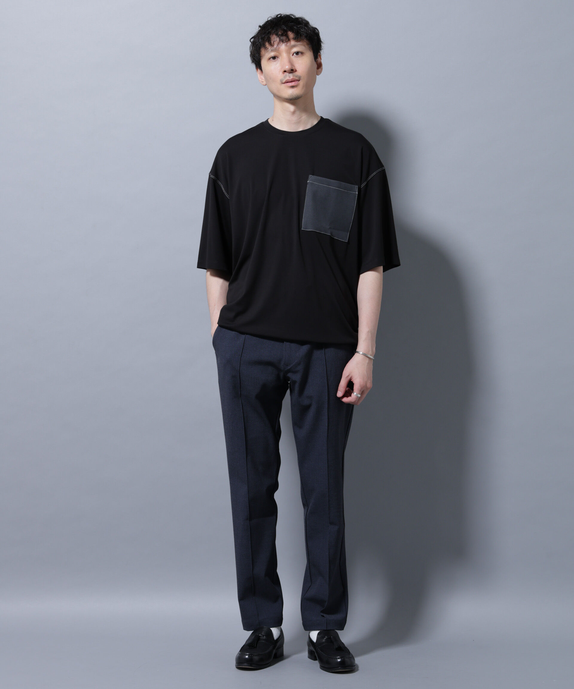 nano･universe「サイドリブストレッチイージーパンツ」|チノ|