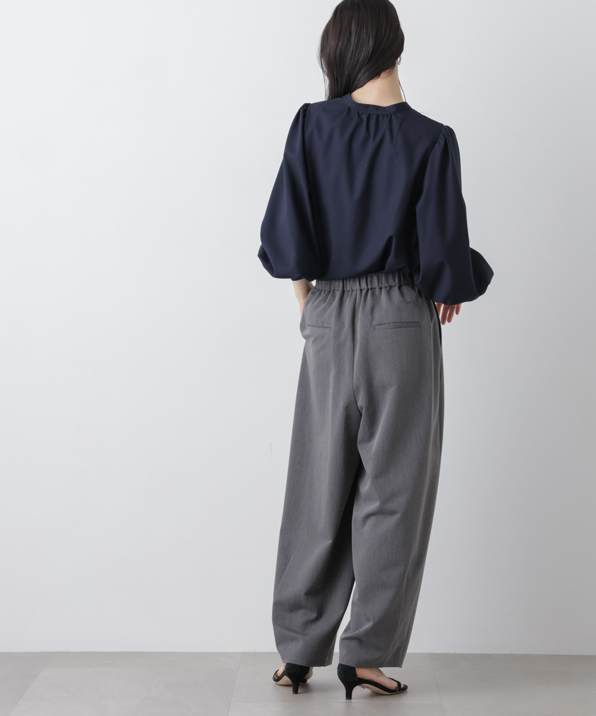 nano･universe「マシンウォッシャブルイージーケア ギャザースリーブブラウス」|シャツ・ブラウス|