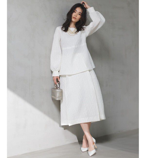 23区「【洗える】エクラジャカード ペプラム ブラウス」|シャツ・ブラウス|