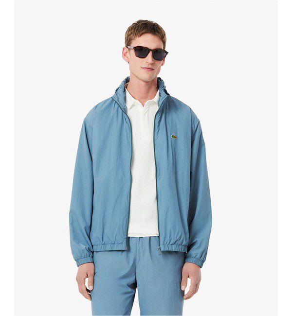 LACOSTE「ベーシックトラックジャケット」|ブルゾン・スタジャン|グレイッシュブルー