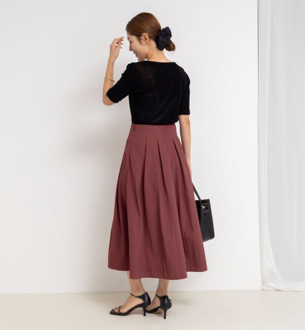 NOLLEY'S「ウォッシャブルバルキータフタタックスカート」|フレア|